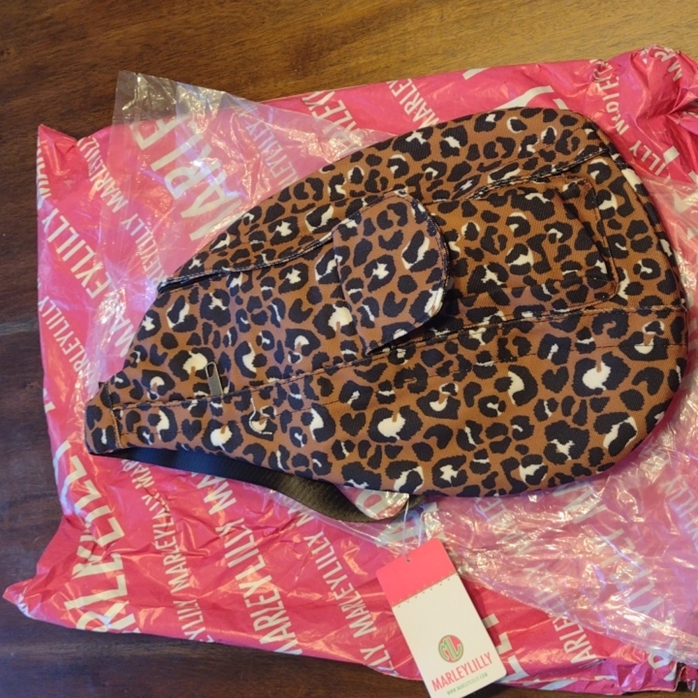 Marley Lilly leopard oversized waist bag over the shoulder fanny pack crossbody